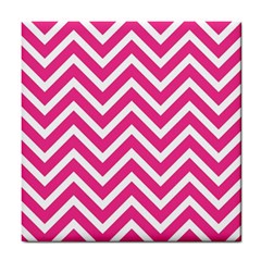 Chevrons Stripes Pink Background Tile Coasters