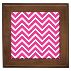 Chevrons Stripes Pink Background Framed Tiles by Nexatart