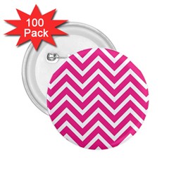 Chevrons Stripes Pink Background 2 25  Buttons (100 Pack) 