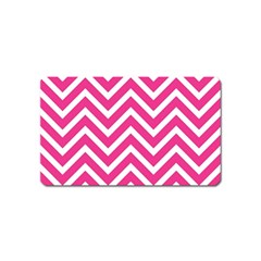 Chevrons Stripes Pink Background Magnet (name Card) by Nexatart