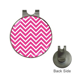 Chevrons Stripes Pink Background Hat Clips With Golf Markers