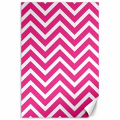 Chevrons Stripes Pink Background Canvas 24  X 36  by Nexatart