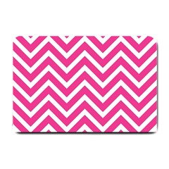 Chevrons Stripes Pink Background Small Doormat  by Nexatart