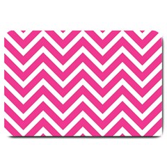 Chevrons Stripes Pink Background Large Doormat  by Nexatart