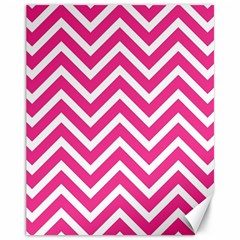 Chevrons Stripes Pink Background Canvas 11  X 14   by Nexatart