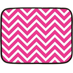 Chevrons Stripes Pink Background Double Sided Fleece Blanket (mini)  by Nexatart