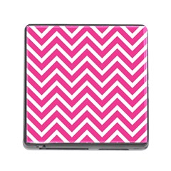 Chevrons Stripes Pink Background Memory Card Reader (square) by Nexatart