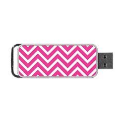 Chevrons Stripes Pink Background Portable Usb Flash (one Side) by Nexatart