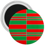 Christmas Colors Red Green 3  Magnets Front