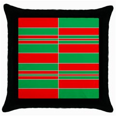 Christmas Colors Red Green Throw Pillow Case (black) by Nexatart