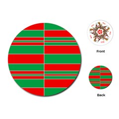 Christmas Colors Red Green Playing Cards (round)  by Nexatart