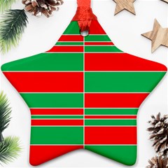 Christmas Colors Red Green Star Ornament (two Sides)