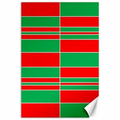 Christmas Colors Red Green Canvas 24  X 36  by Nexatart