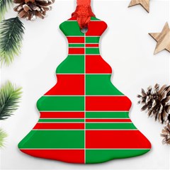 Christmas Colors Red Green Christmas Tree Ornament (two Sides)