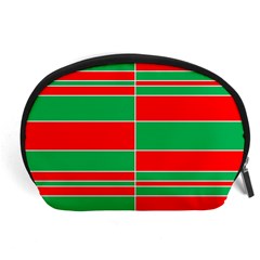 Christmas Colors Red Green Accessory Pouches (large)  by Nexatart