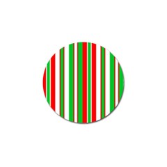 Christmas Holiday Stripes Red Green,white Golf Ball Marker by Nexatart