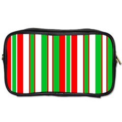 Christmas Holiday Stripes Red Green,white Toiletries Bags 2-side by Nexatart