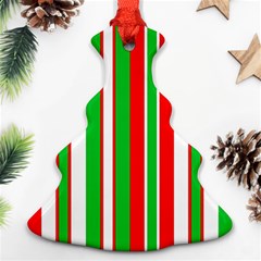 Christmas Holiday Stripes Red Green,white Ornament (christmas Tree) 