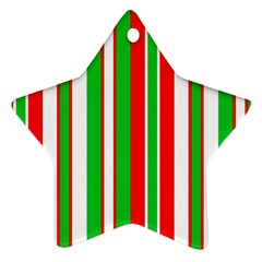 Christmas Holiday Stripes Red Green,white Star Ornament (two Sides) by Nexatart