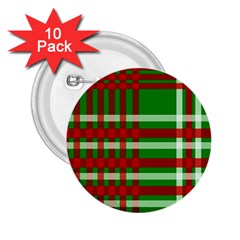 Christmas Colors Red Green White 2 25  Buttons (10 Pack)  by Nexatart