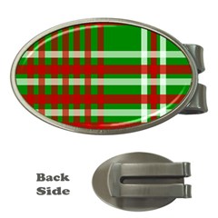 Christmas Colors Red Green White Money Clips (oval)  by Nexatart