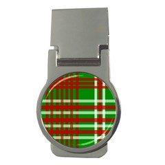 Christmas Colors Red Green White Money Clips (round)  by Nexatart