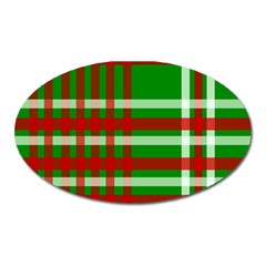 Christmas Colors Red Green White Oval Magnet by Nexatart