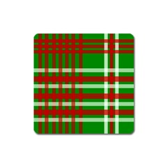 Christmas Colors Red Green White Square Magnet by Nexatart