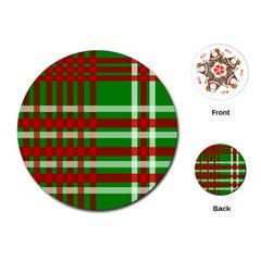 Christmas Colors Red Green White Playing Cards (round)  by Nexatart