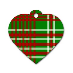 Christmas Colors Red Green White Dog Tag Heart (one Side)