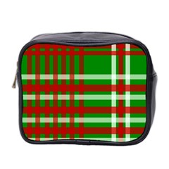 Christmas Colors Red Green White Mini Toiletries Bag 2-side by Nexatart