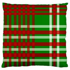 Christmas Colors Red Green White Large Cushion Case (two Sides) by Nexatart