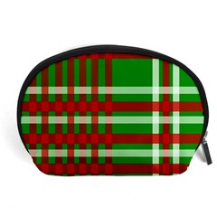 Christmas Colors Red Green White Accessory Pouches (large)  by Nexatart