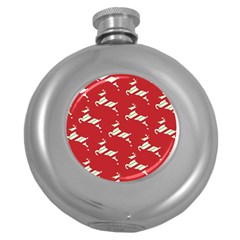 Christmas Card Christmas Card Round Hip Flask (5 Oz) by Nexatart