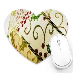 Christmas Ribbon Background Heart Mousepads by Nexatart