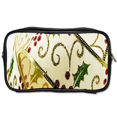 Christmas Ribbon Background Toiletries Bags by Nexatart