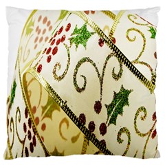 Christmas Ribbon Background Large Flano Cushion Case (one Side) by Nexatart