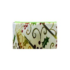 Christmas Ribbon Background Cosmetic Bag (xs) by Nexatart