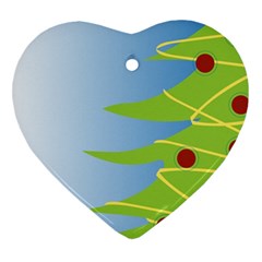 Christmas Tree Christmas Heart Ornament (two Sides)