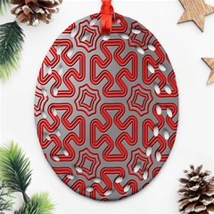 Christmas Wrap Pattern Oval Filigree Ornament (two Sides) by Nexatart