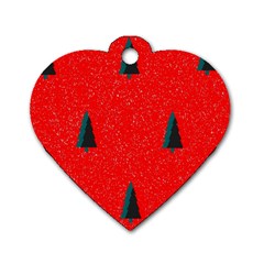 Christmas Time Fir Trees Dog Tag Heart (one Side)