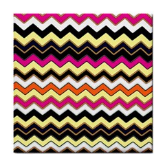 Colorful Chevron Pattern Stripes Tile Coasters by Nexatart