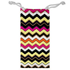 Colorful Chevron Pattern Stripes Jewelry Bag by Nexatart