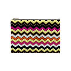 Colorful Chevron Pattern Stripes Cosmetic Bag (medium)  by Nexatart