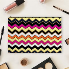 Colorful Chevron Pattern Stripes Cosmetic Bag (large)  by Nexatart