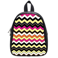 Colorful Chevron Pattern Stripes School Bags (small)  by Nexatart