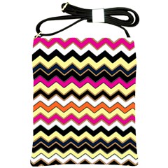 Colorful Chevron Pattern Stripes Shoulder Sling Bags by Nexatart