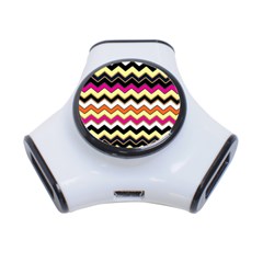 Colorful Chevron Pattern Stripes 3-port Usb Hub by Nexatart