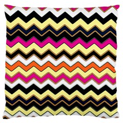 Colorful Chevron Pattern Stripes Large Cushion Case (one Side) by Nexatart