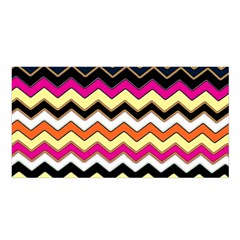 Colorful Chevron Pattern Stripes Satin Shawl by Nexatart